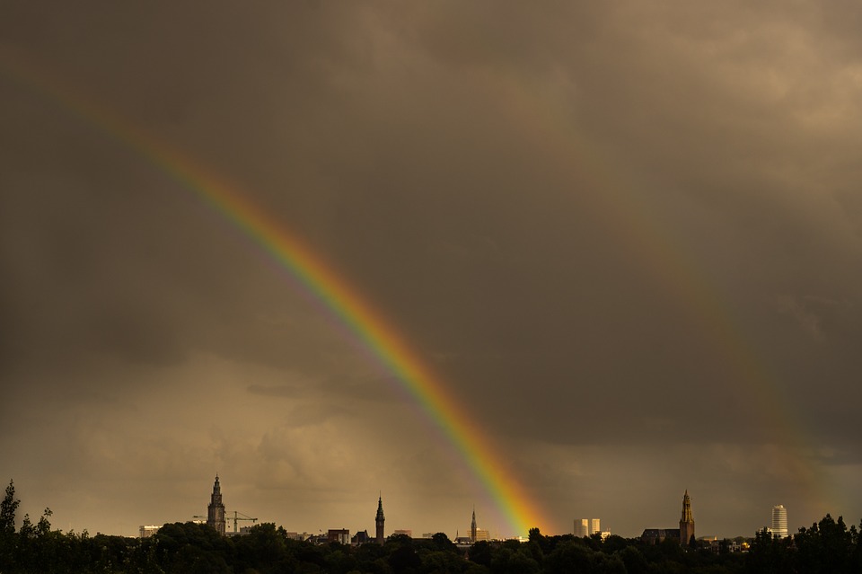 double rainbow, rainbow, spectrum