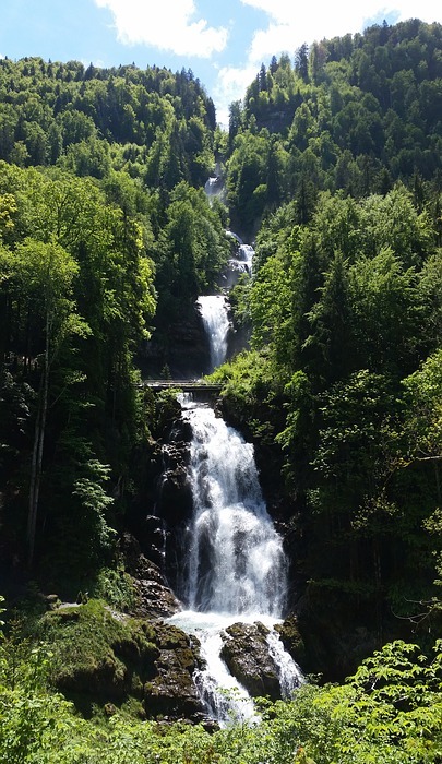 waterfall, giessbach falls, water