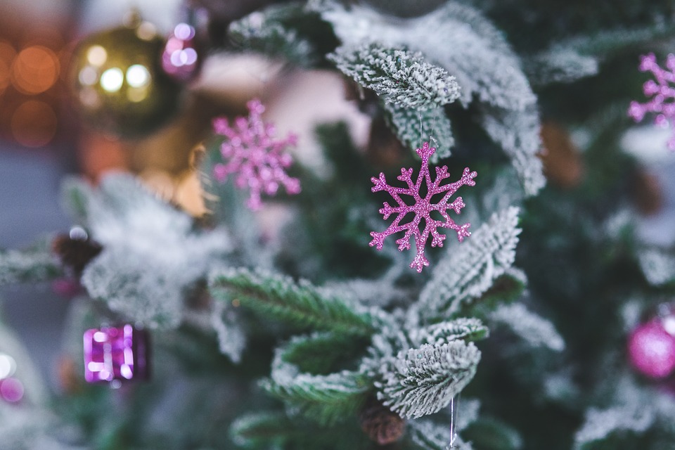 christmas, tree, snowflake