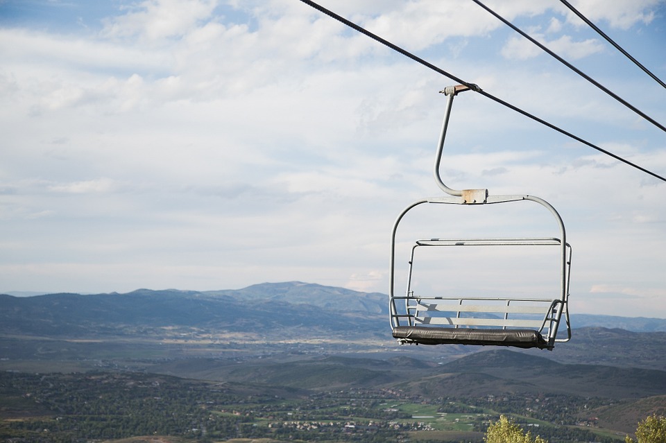 chairlift, aerial, view