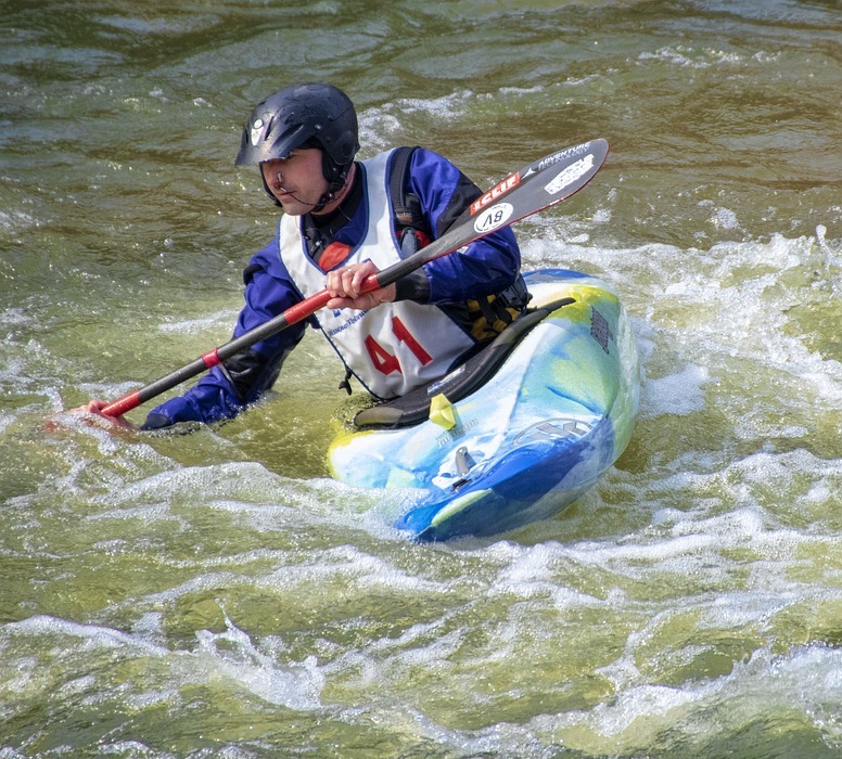 kayak, river, whitewater
