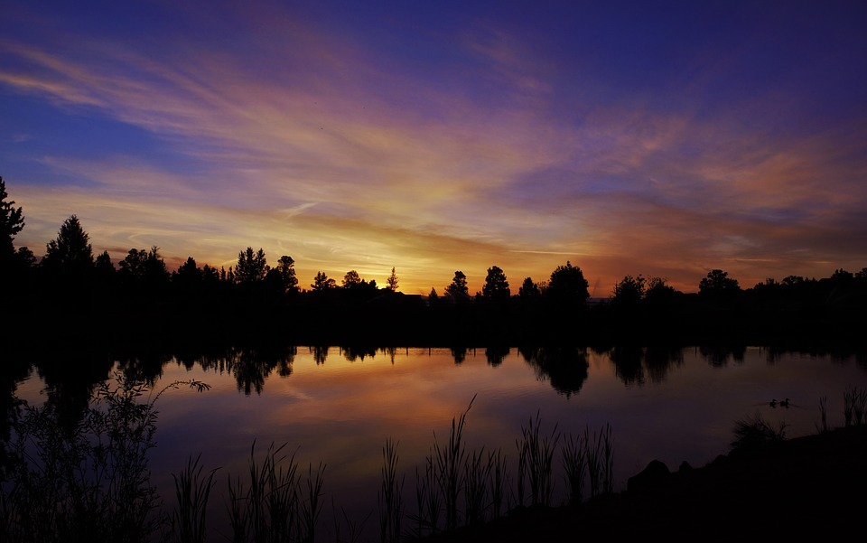 dawn, dusk, lake