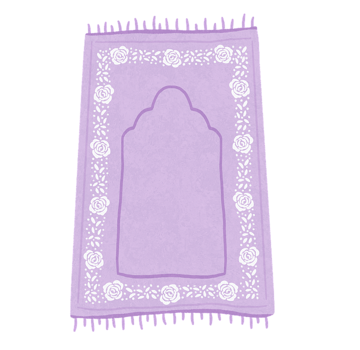 prayer mat, purple mat, sajdah