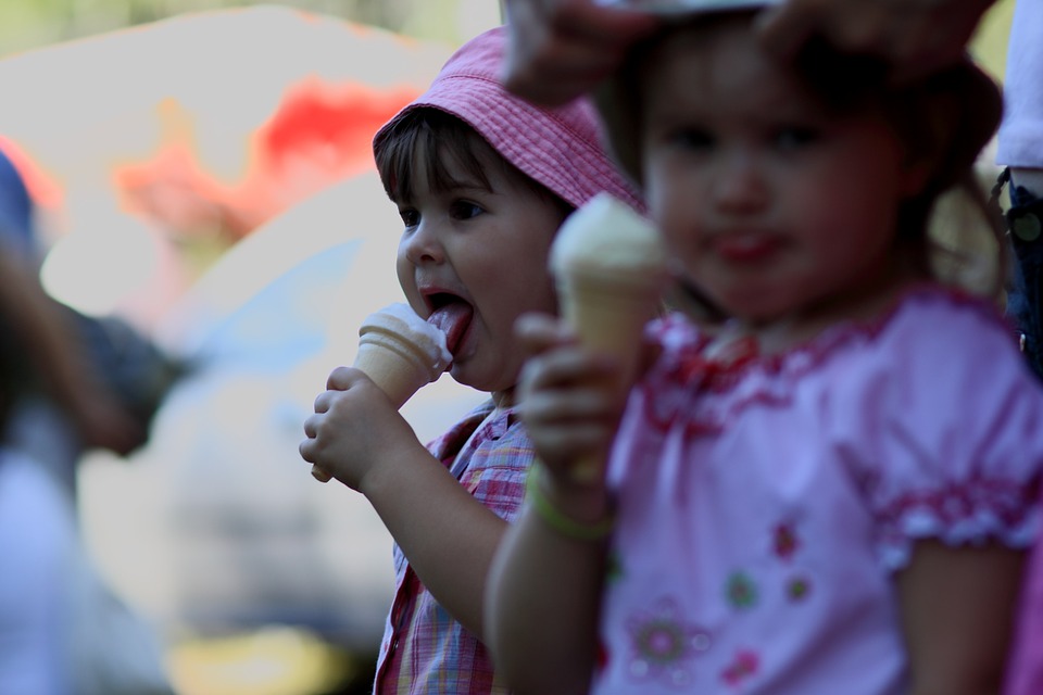 kid, heat, ice cream