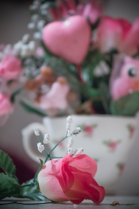 valentine, flowers, heart