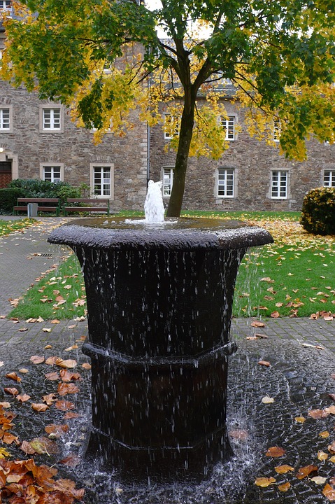 fountain, monastery, church