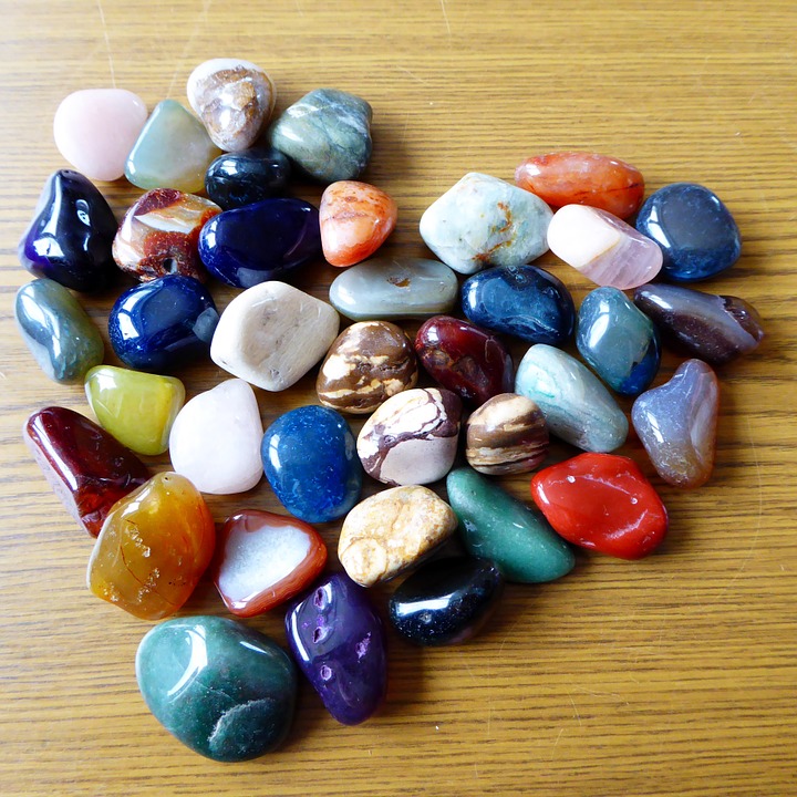 heart, stones, colorful