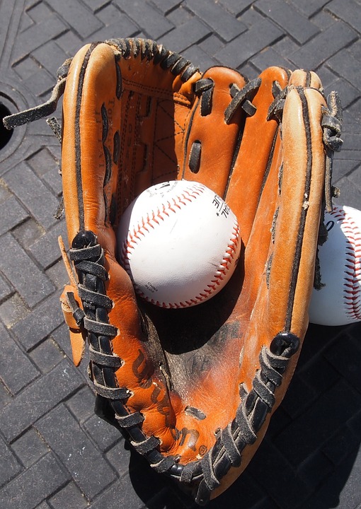 baseball glove, baseball, sports