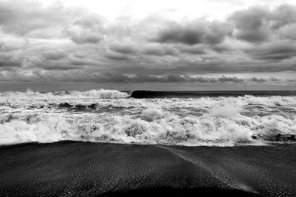 waves, shore, ocean