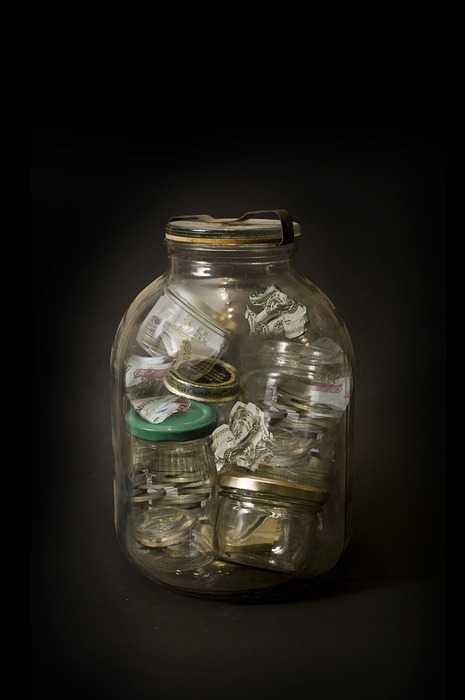 money, savings, jar