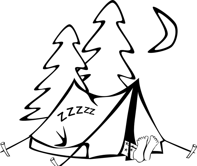 camping, person, sleeping