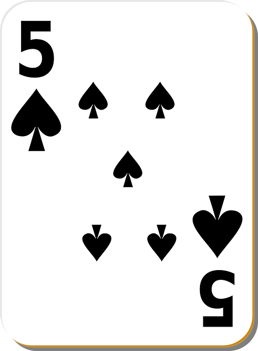 five, spades, playing cards