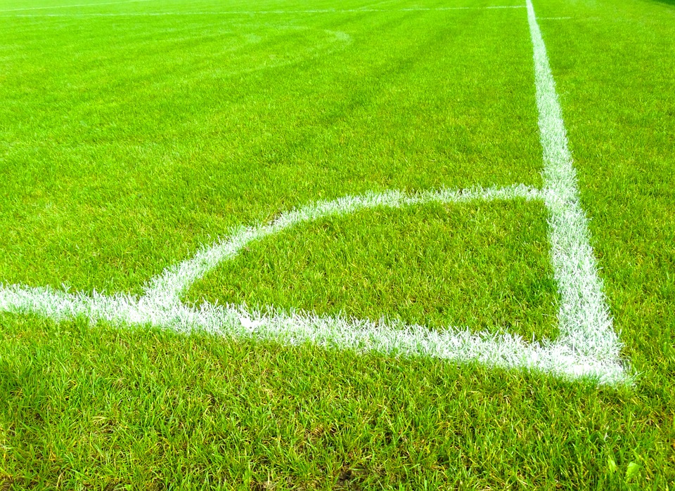 football field, grass, mark