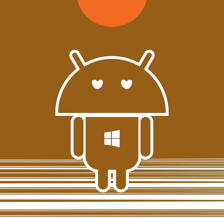 robot icon, android inspired, apple eyes
