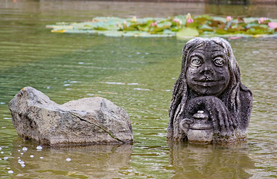 statue, the water sprite, water goblin
