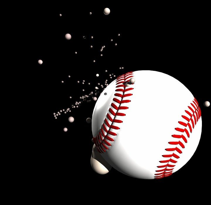 baseball, ball, impact