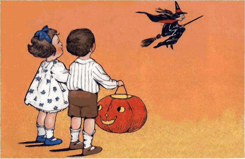 witch, halloween, children