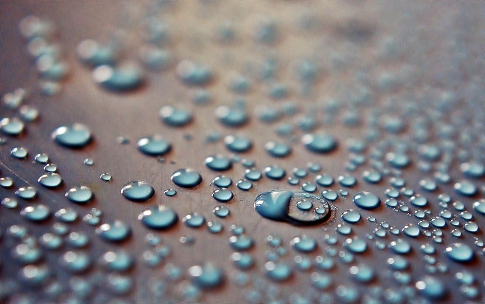 drops, surface, water