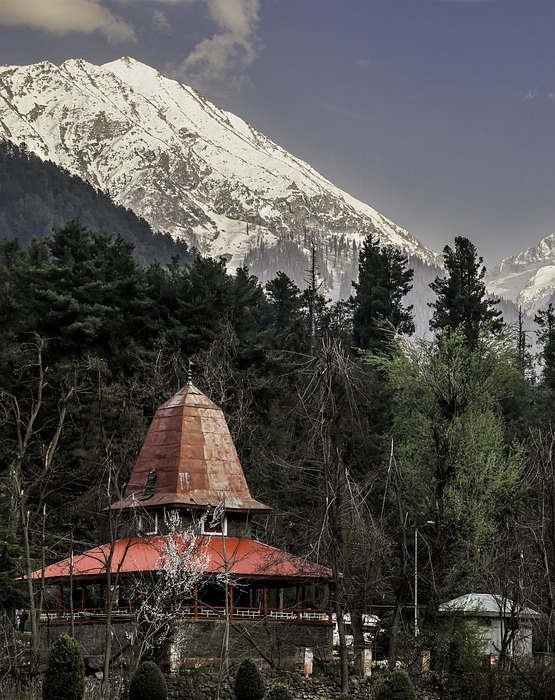temple, mountains, kashmir