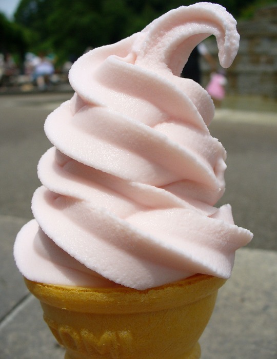 soft ice cream cone, vanilla, snack