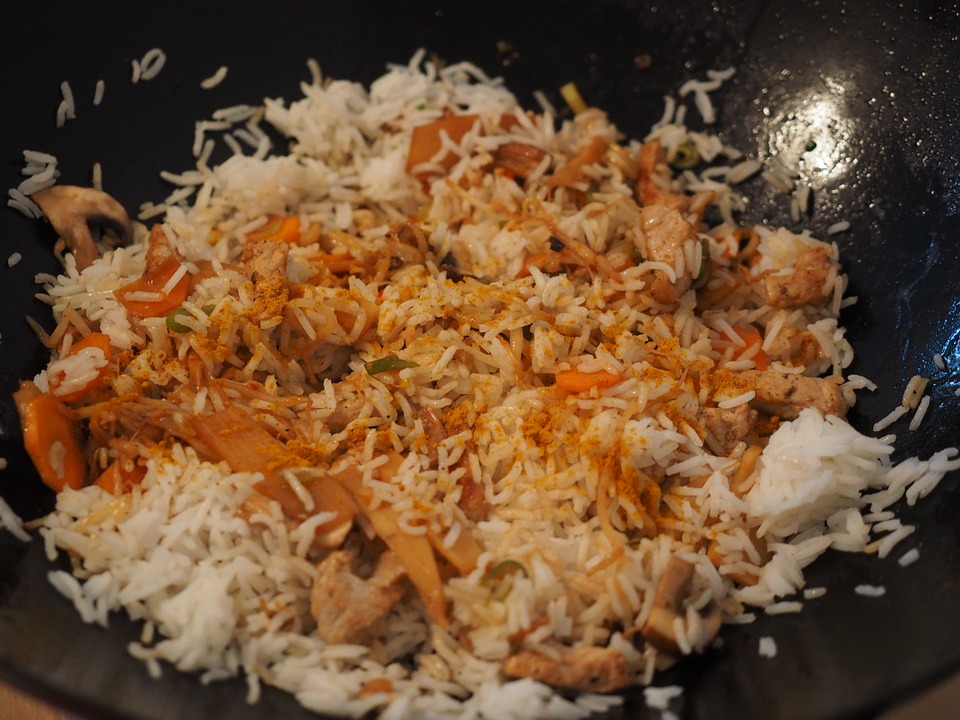 rice ladle, rice dish, wok