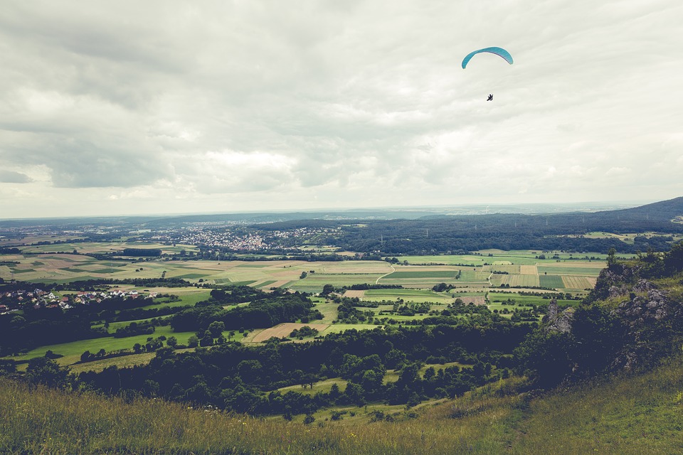 paragliding, fly, float