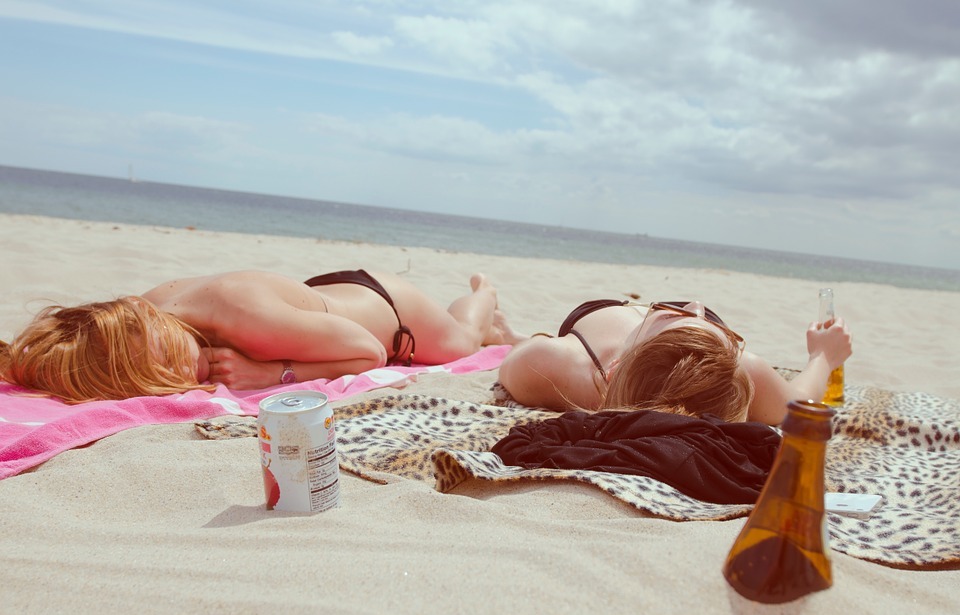 beach, girls, relax