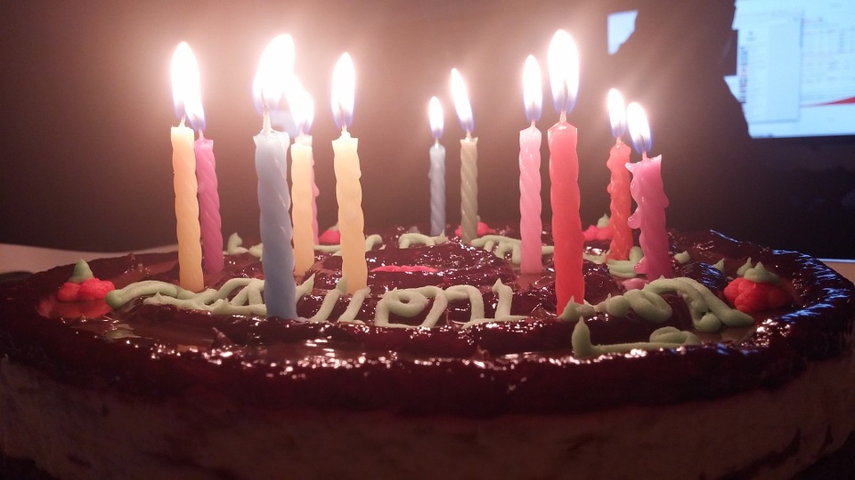 birthday, cake, candles