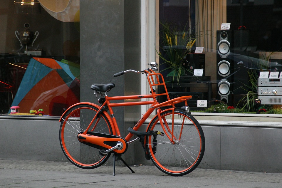 bicycle, orange, amsterdam
