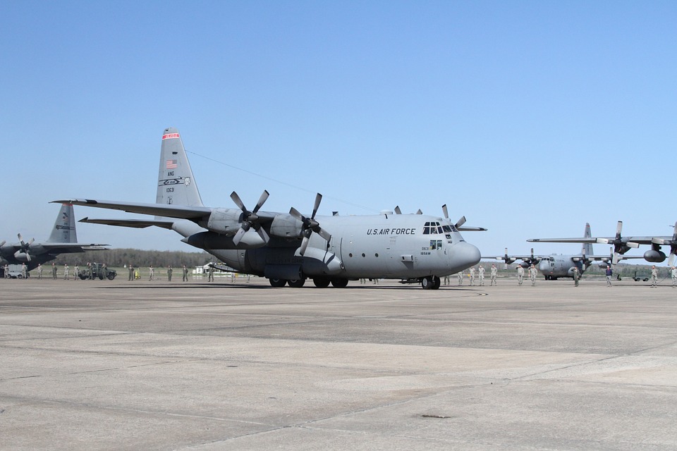 c-130, military, airplane