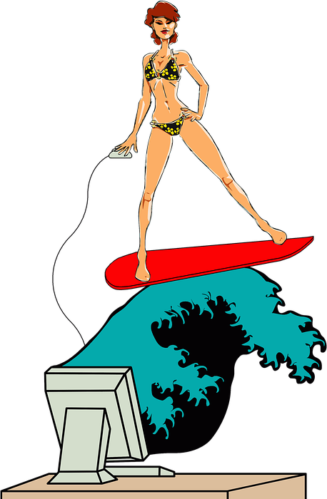 surfing, surfboard, bikini