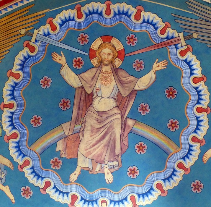 jesus, church, mural