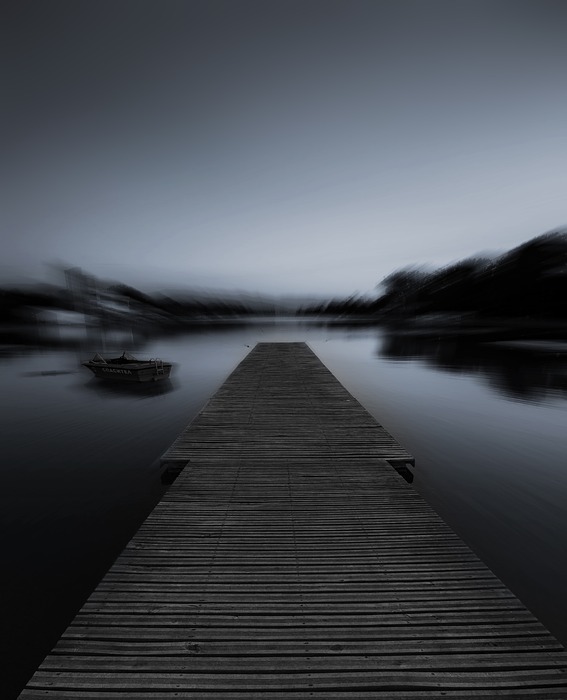 black and white, bridge, pathway