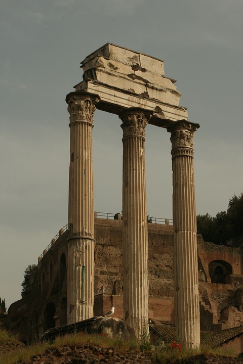 rome, pillars, ruins