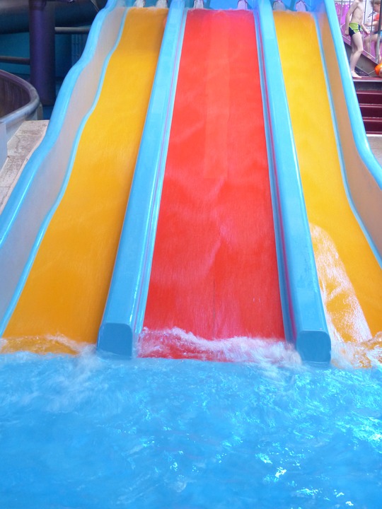 water slide, slide, water