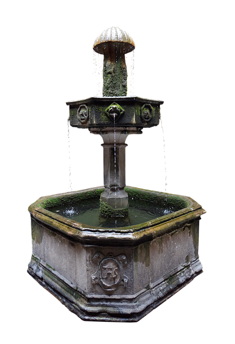 fountain, source, water