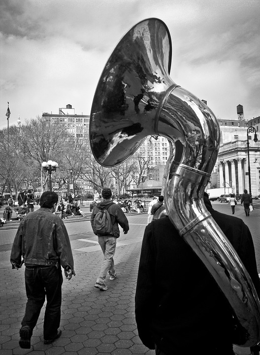 tuba, wind instrument, tube