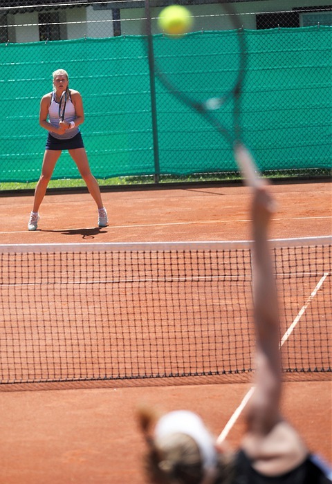 tennis, ball, players