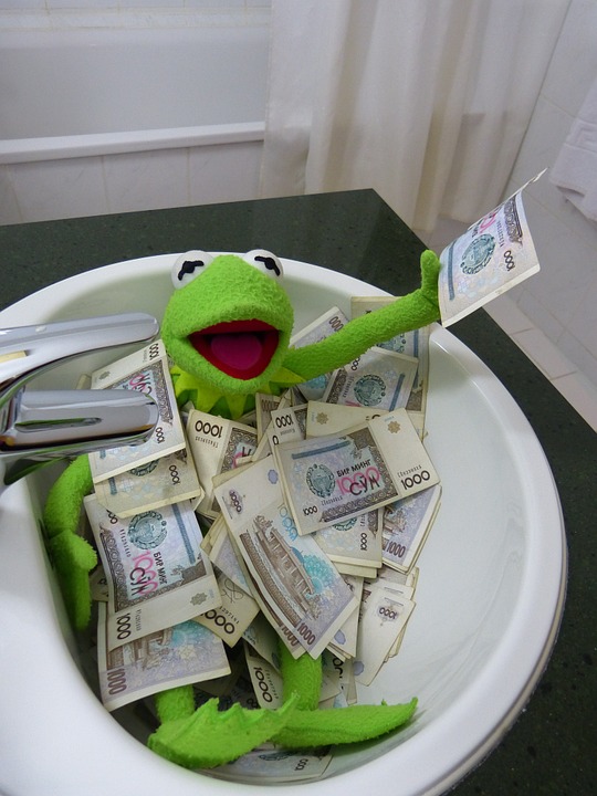 kermit, frog, money