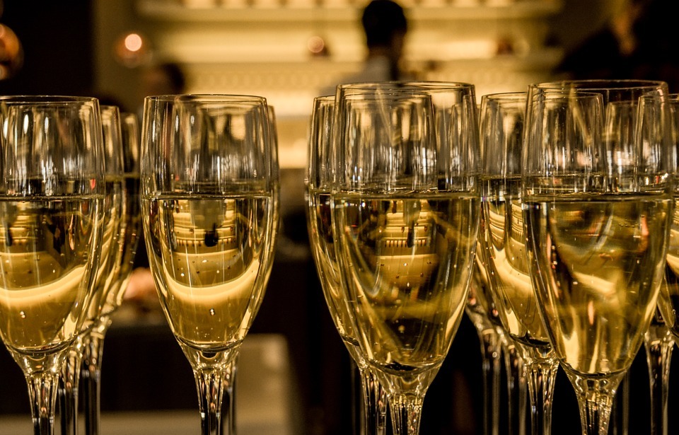 champagne, glasses, luxury