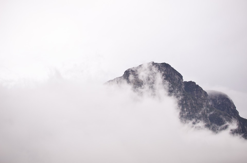 mountain, summit, fog