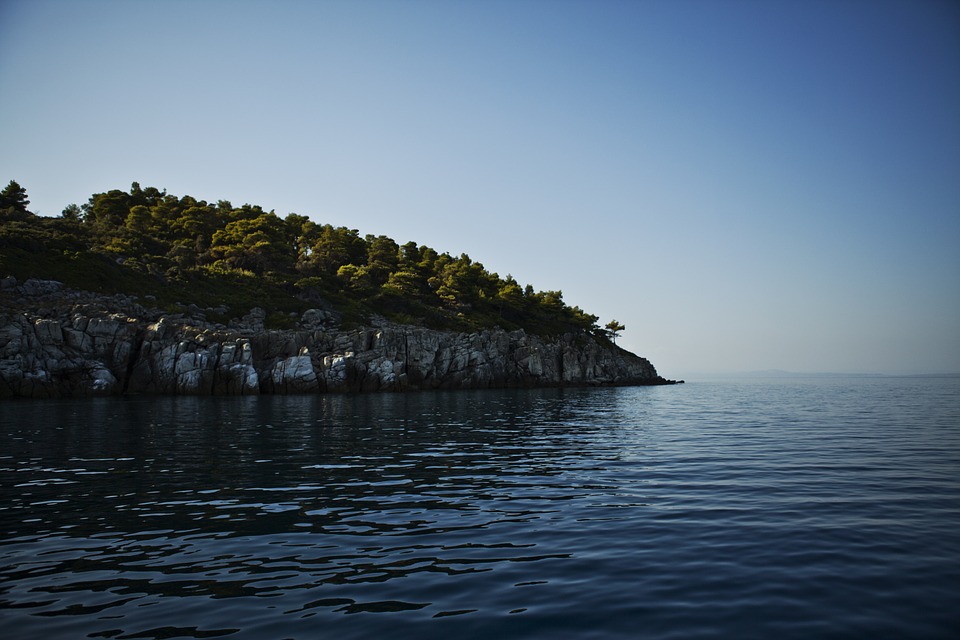 cliff, rock, sea
