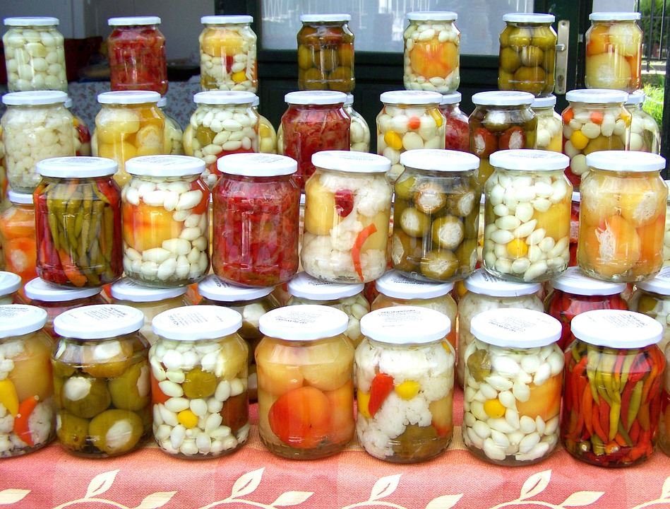 homemade pickles, mixed pickles, dish