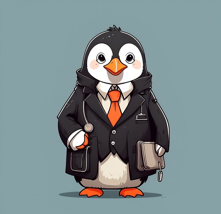 penguin, lawyer, cartoon
