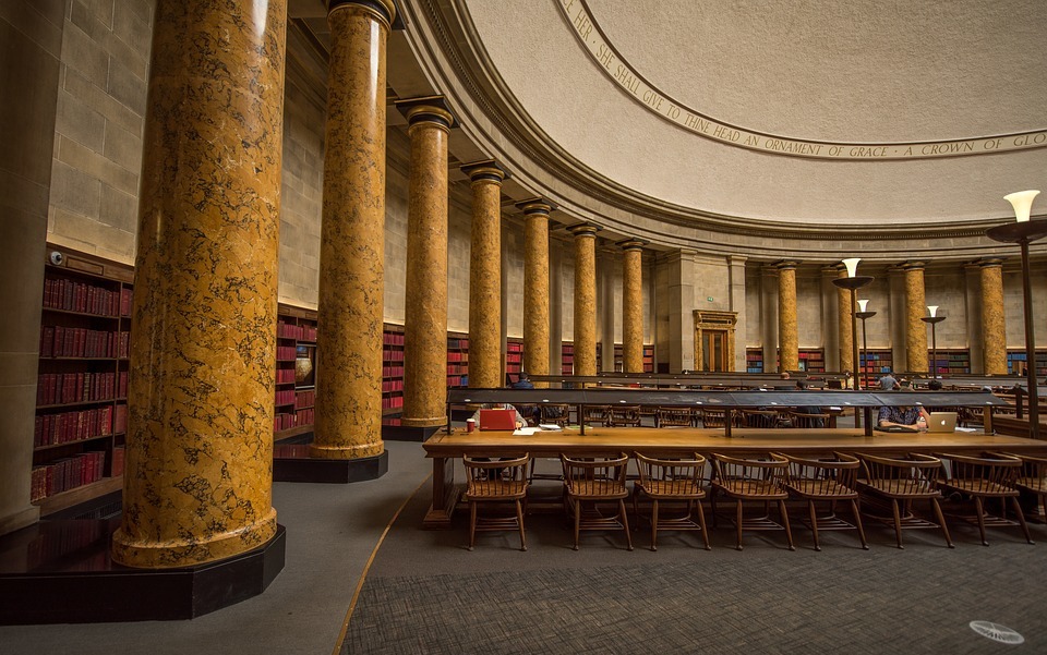 library, manchester, interior
