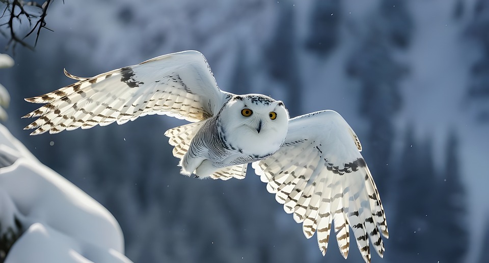 ai generated, snowy owl, nature