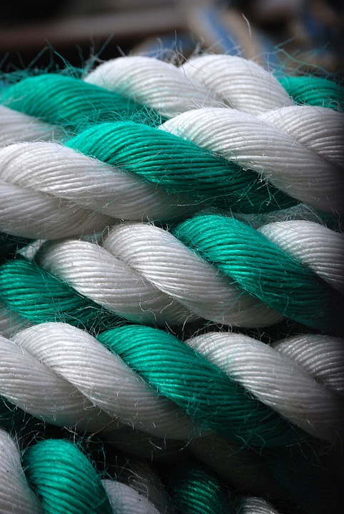 rope, green, white