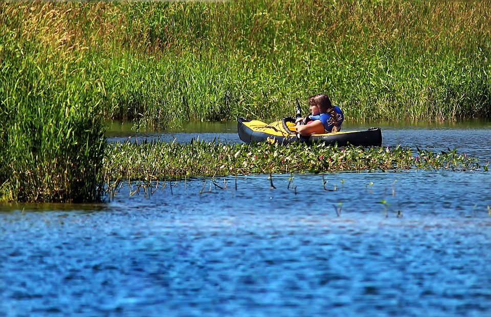 kayak, lake, summer