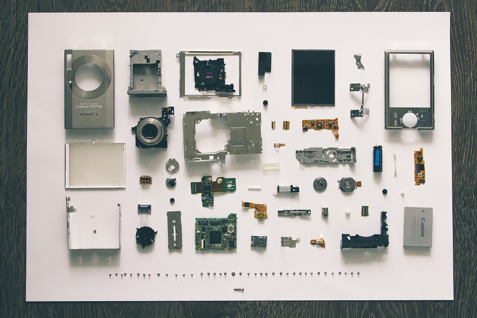 digital camera, disassembly, component parts