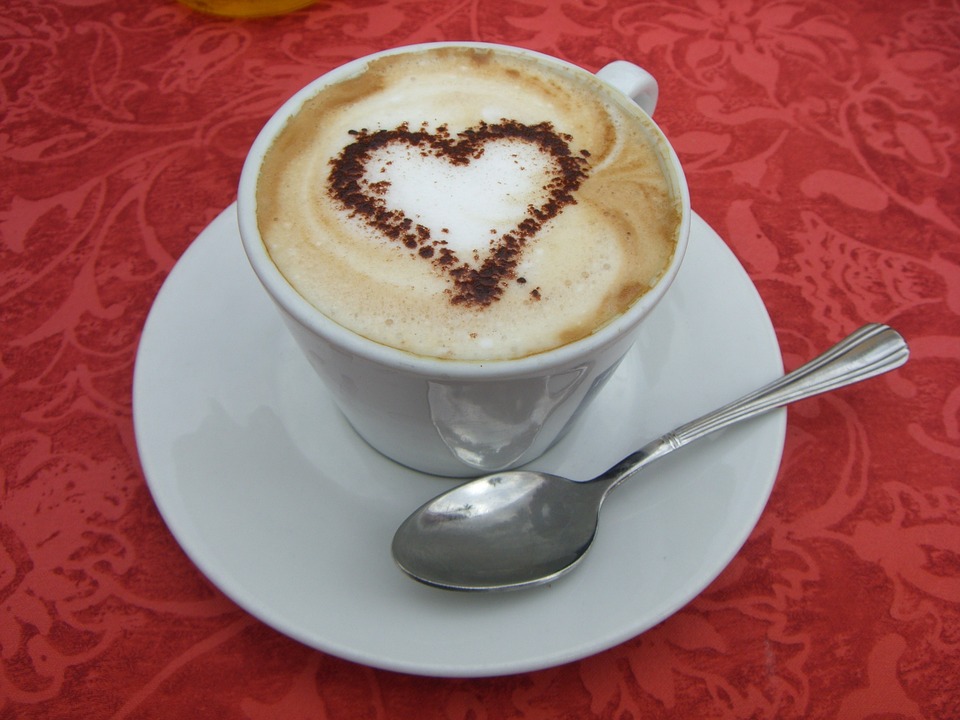 heart, valentine, cappuccino